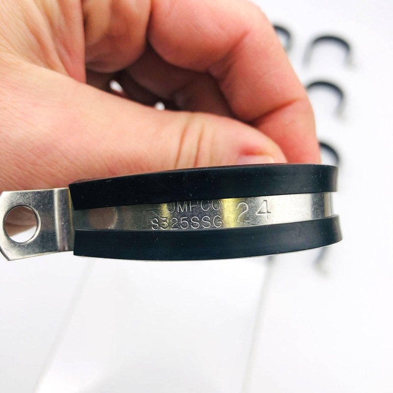 20x Umpco S325SSG24 Cable Clamp 1-1/2" Stainless Steel 1/2" Wide Partial EPDM 2