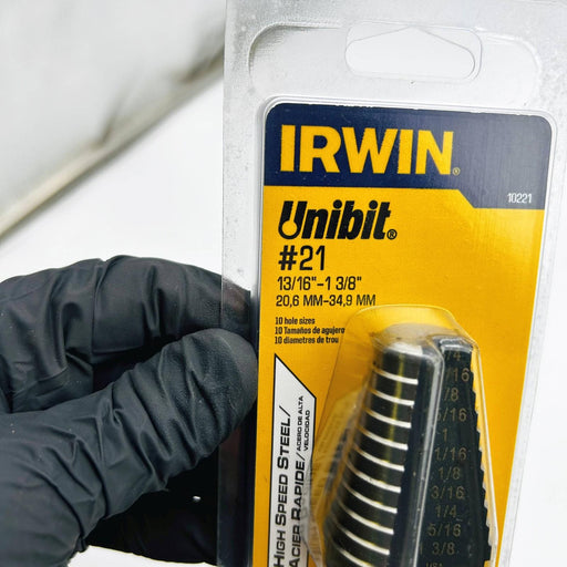 Irwin 10221 Unibit Step Drill 13/16" - 1-3/8" High Speed Steel 1/2" Shank 2