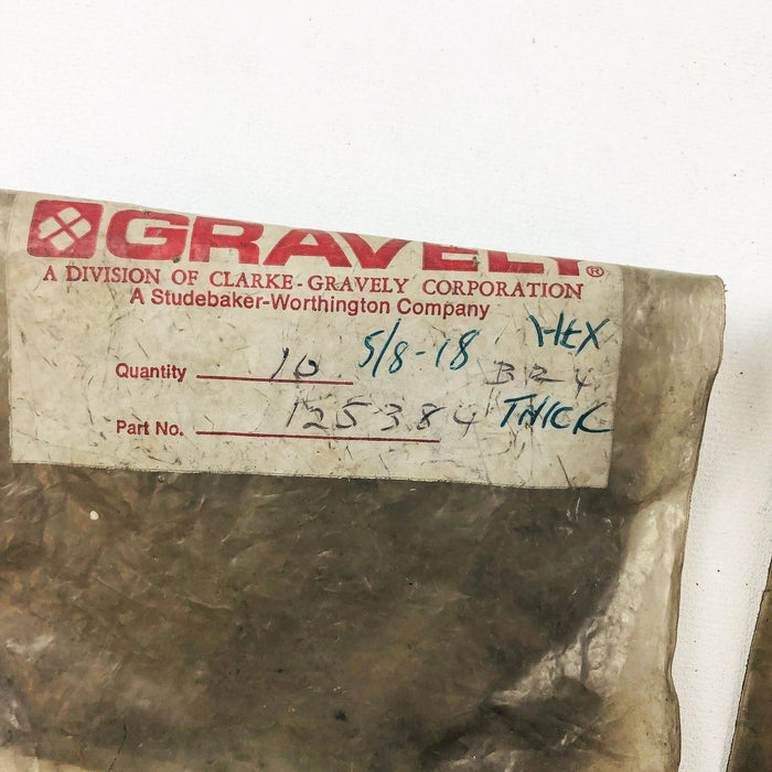 Gravely 125384 Nut Hex Slotted 5/8-18 OEM NOS Replaced by 06523900 2