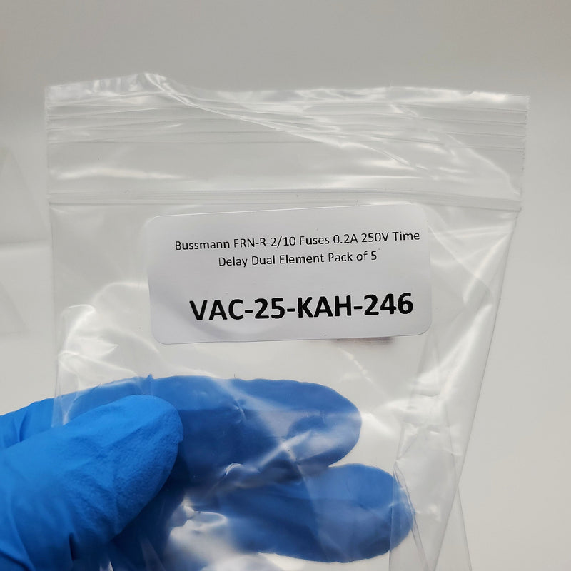 Bussmann FRN-R-2/10 Fuses 0.2A 250V Time Delay Dual Element Pack of 5 5