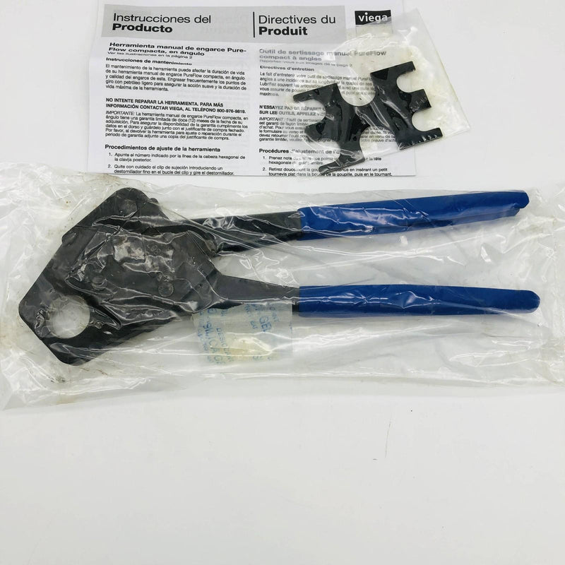 PureFlow 41744 Crimp Hand Tool 3/4in Pex Zero Lead Compact Angled Blue Version D 7