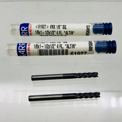 Garr 61927 End Mill Center Cut Square End VRX 1/8x1-1/2x1/2" 4 FL Altin Lot of 2 1