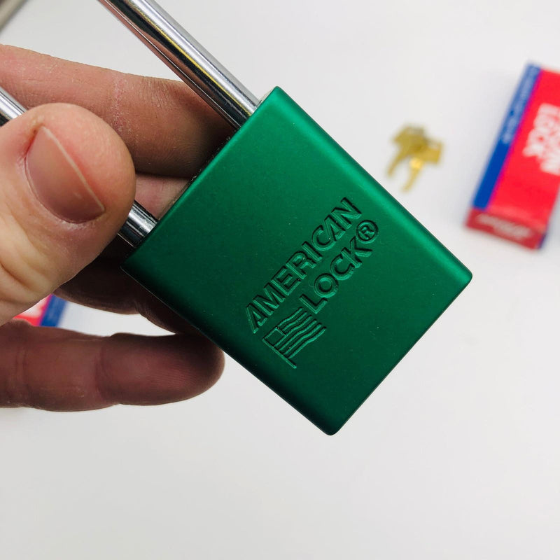 2x Master A1107GRNKD Padlock Green Anodized Aluminum 3in Shkle Keyed Differently 5