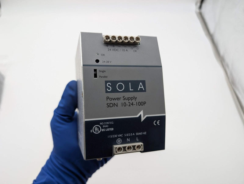 Sola HD SDN10-24-100P Power Supply 24 VDC Output 5 Amp 100 Watt DIN Rail Mount 5