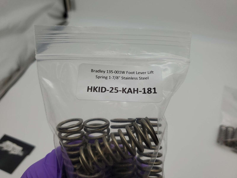 Bradley 135-001W Foot Lever Lift Spring 1-7/8" Stainless Steel 4