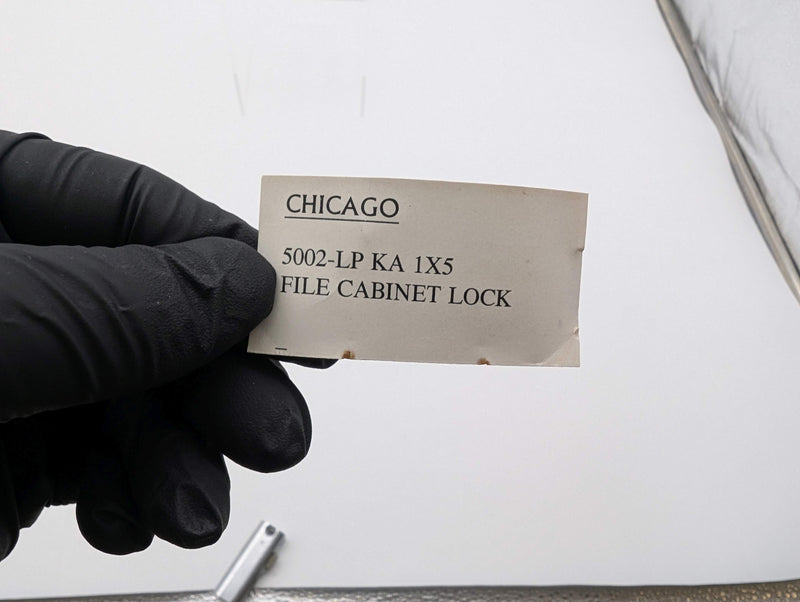 Chicago 5002LP-KA 1X5 File Cabinet Lock Satin Chrome 2" L 4 Pin Keyed Alike