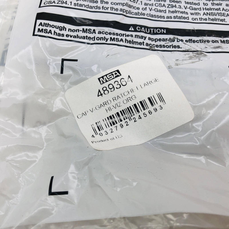 MSA 489364 Hard Hat Cap V-Gard Ratchet Large Hi-Viz Org Fas-Trac III Suspension 2