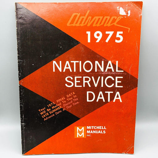 1975 Advance National Service Data Book Car Auto Mitchell Manuals Ford Chevy 1