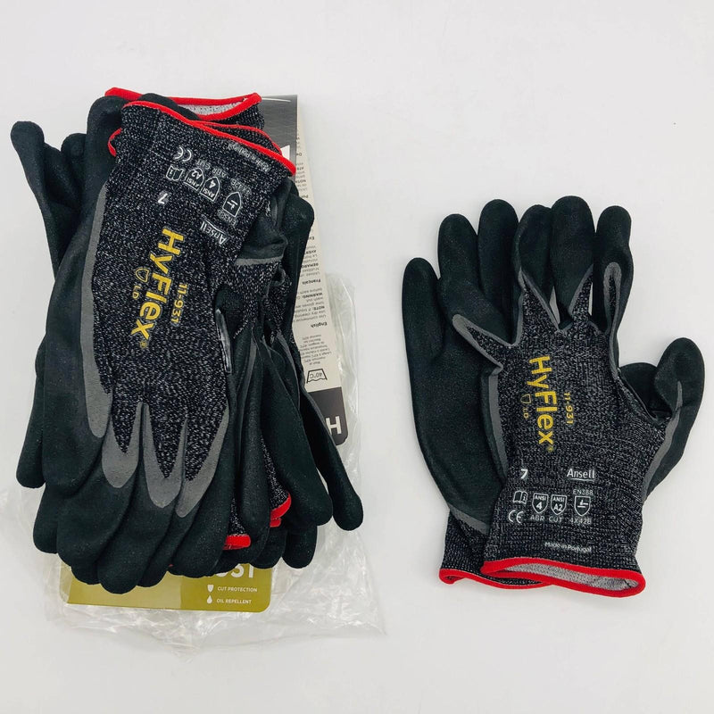 Ansell HyFlex 11-931 Work Gloves Sz 7 Small HPPE Blend Polyurethane Palm 12 Pair 1