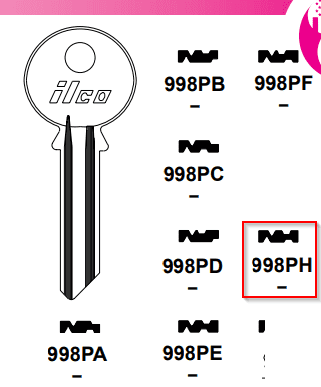 5x Ilco 998PH Key Blanks Yale Nickel Plated 6 Pin NOS 2