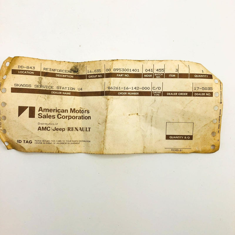 AMC Jeep 53001401 Reinforcement for Crankshaft Converter OEM NOS Sealed 81-86