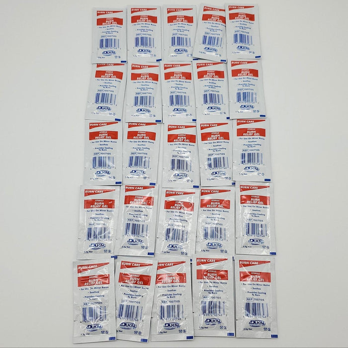 25x Dukal Burn Care Relief Gel Single Dose 3.5g Sterile Packets 7007105 1