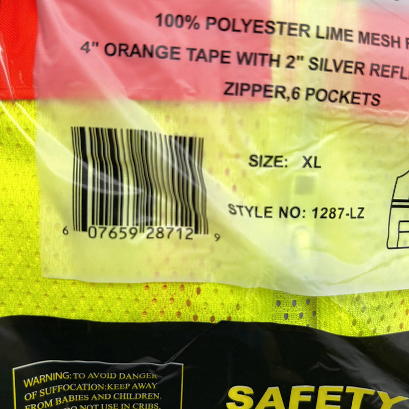 Ironwear 1287-LZ Safety Vest XL Two Tone Class 2 6 Pocket Zipper Reflective 5pk