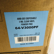 PIP Vinyl Gloves Powder Free Sz XS Industrial Grade 3 Mil 64-V3000PF 1000pk/1Cs 2