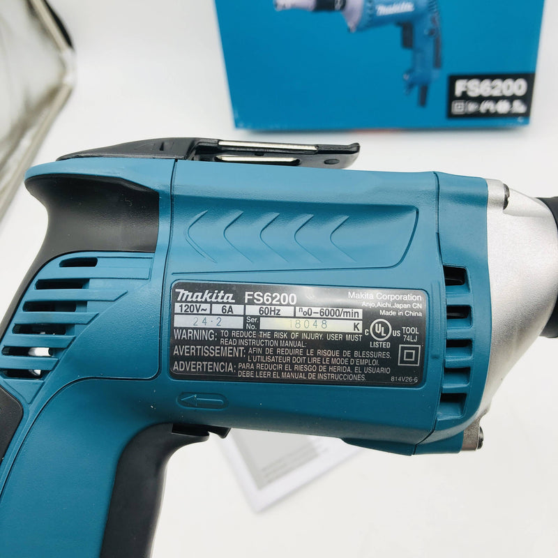 Makita FS6200 Drywall Screwdriver Screw Gun 6000 RPM Corded 1/4in Chuck Hex 6A 4