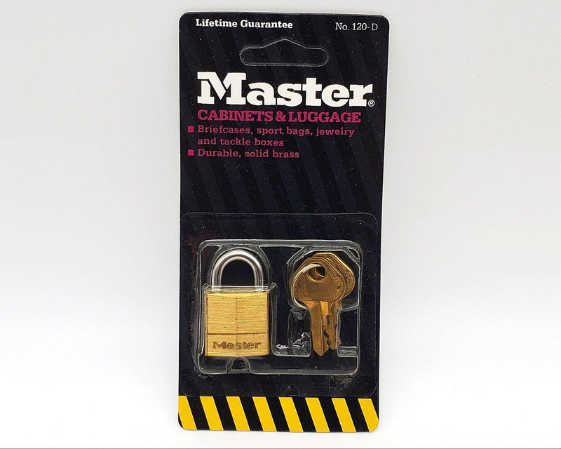 6x Master Lock Padlocks 120-D Keyed Alike 1/2" Shackle Solid Brass Body NOS 2