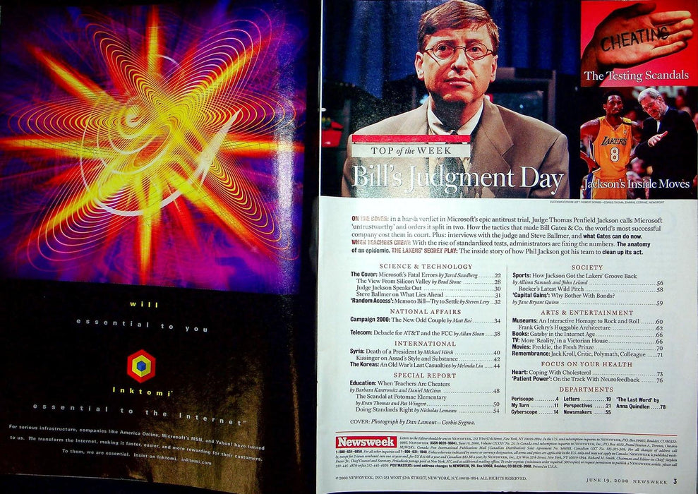 Newsweek Magazine June 19 2000 Bill Gates Microsoft Antitrust Case Verdict 3