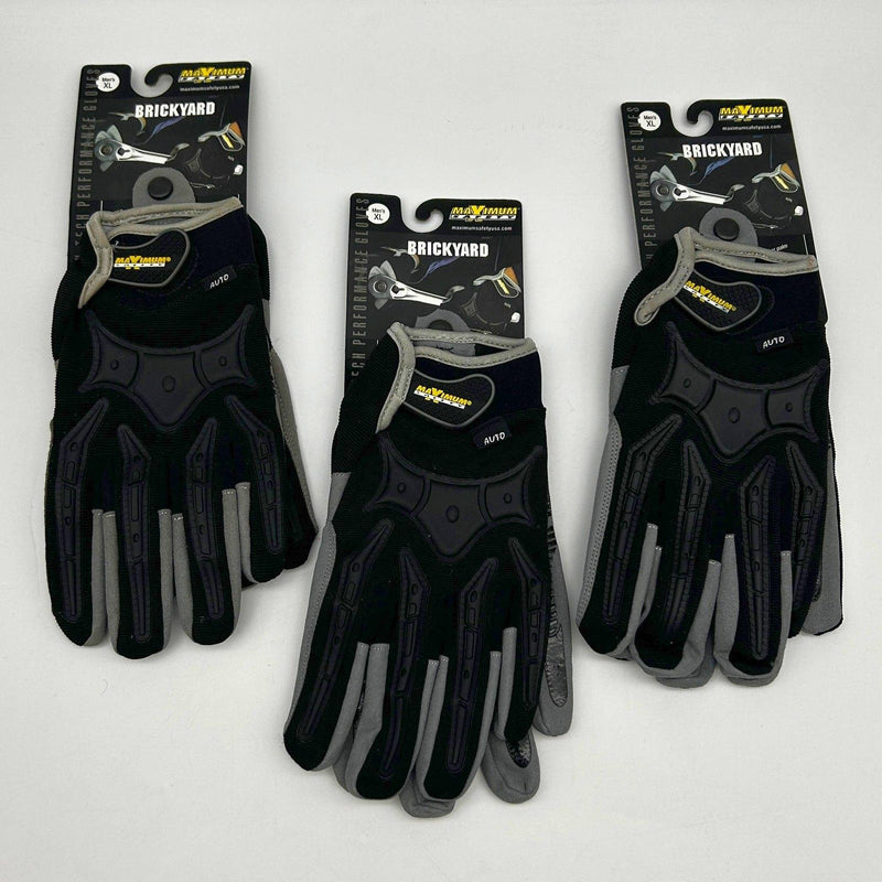 PIP 120-4900 Glove XL Max Safety Brickyard Synthetic Leather Palm w/ TPR 3 Pairs