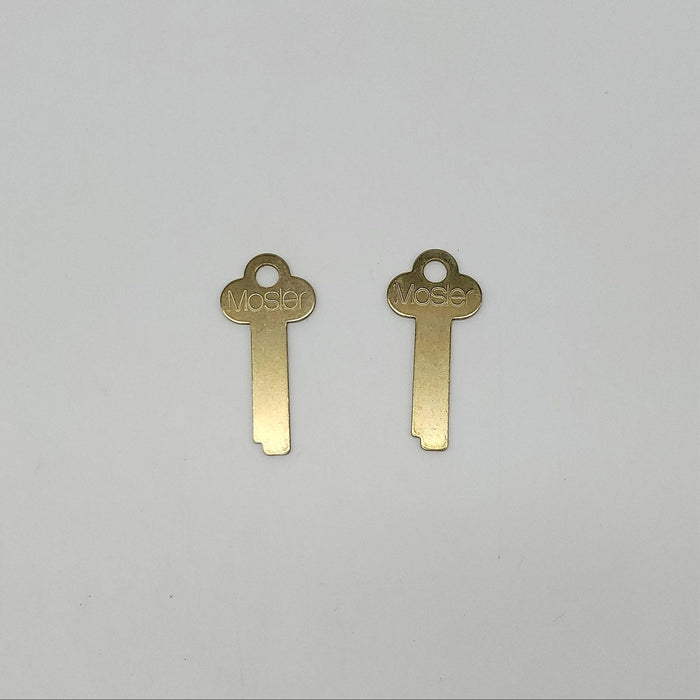 2x Mosler 65399 Safe Deposit Lock Key Blanks 0.06" T x 0.38" W x 2.14" L 3