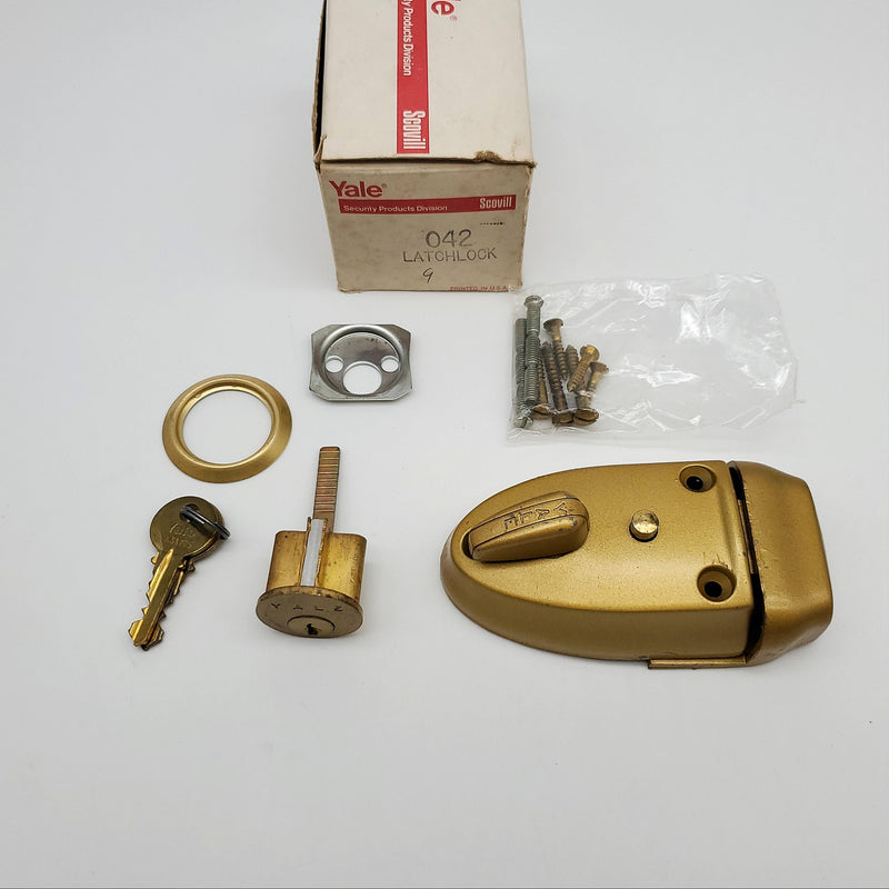 Yale Rim Latchlock Deadbolt No 042 for 1-1/8" to 2-1/4" Thick Doors w/ Cylinder