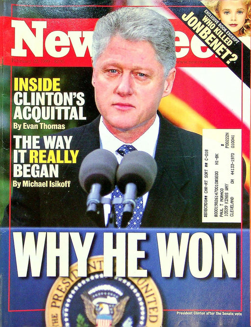 Newsweek Magazine February 22 1999 Bill Clinton Aquitted JonBenet Ramsey Murder 1