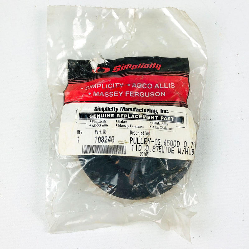 Simplicity 108246 Pulley 3.4500D .751ID .875 Wide With Hub OEM NOS 2108246SM 1
