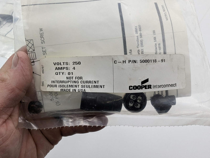Cooper 5000118-91 PG7 Micro-Mini 4 Pin Female Connector 250V 4A 5
