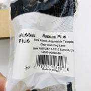 3M 14300-00000-20 Safety Glasses Nassau Plus Blk Frame Clear Anti Fog 20pr/Case 4