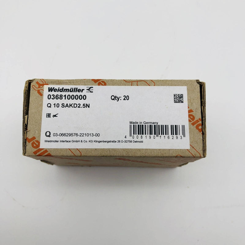 Weidmuller 368100000 Cross Connector Terminal Q10 SAKD2.5N Pack of 20 2
