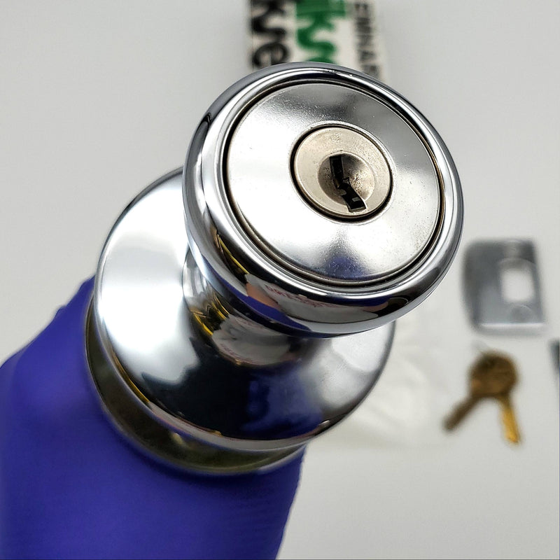 Kwikset Entry Door Knob Lock Polished Chrome Tylo 2-3/8" to 2-3/4" Backset 400T