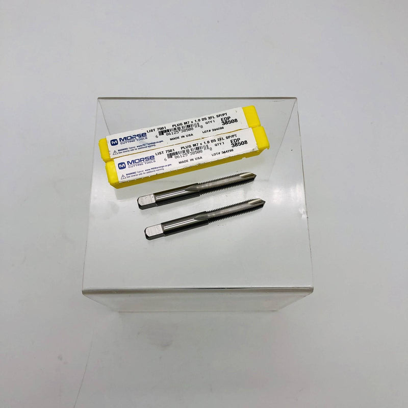 2x Morse 38508 7501 Spiral Point Tap M7x1 Threa Plug Chamfer 2 Flutes Bright HSS 10
