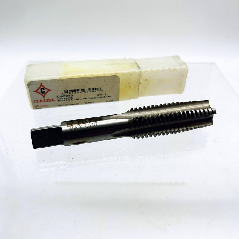 Cle-Line C63249 Taper Hand Tap 0401M M18x2.5 D7 4 Flutes General Purpose HSS