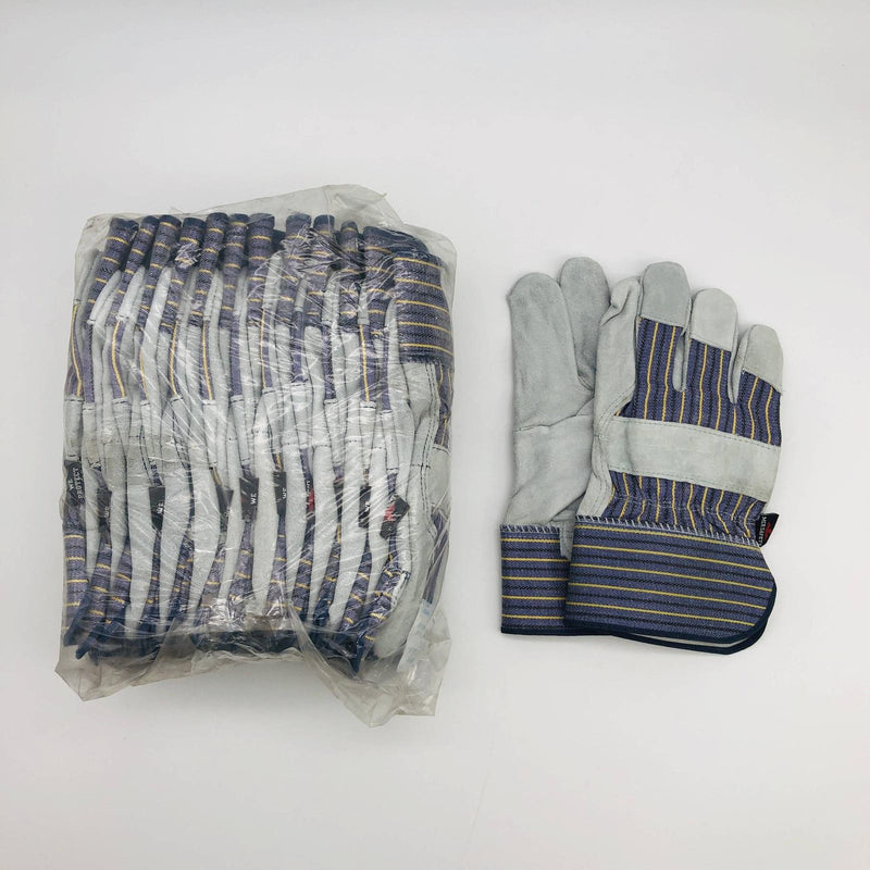 MCR Safety 1400 Split Leather Palm Work Gloves Size XL Safety Cuff 2.5"L 12 Pair 9