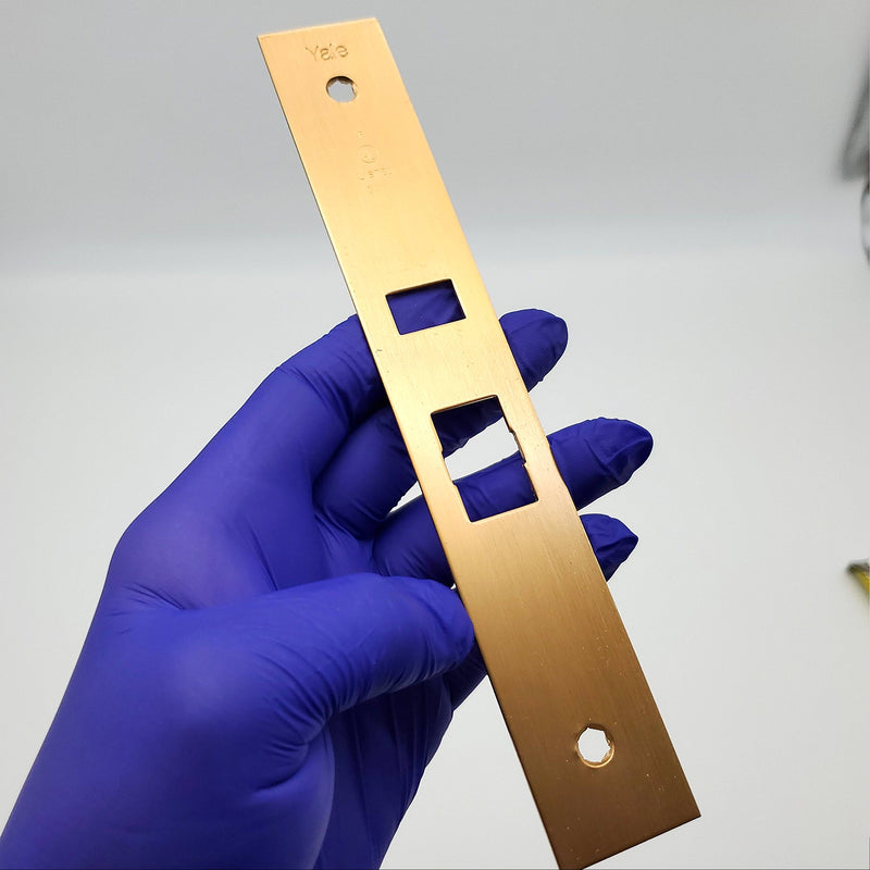 Yale Mortise Lock Armor Front Satin Bronze for Yale 8700 Series w Screws 2