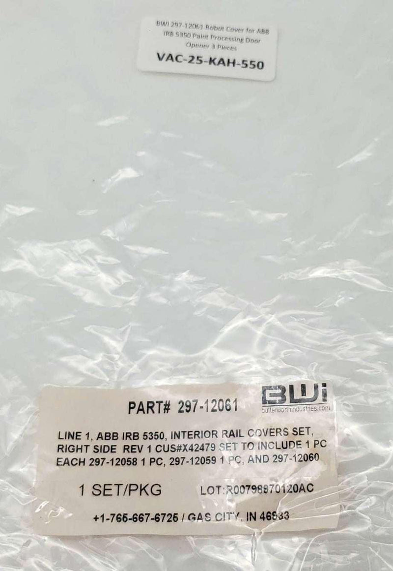 BWI 297-12061 Robot Cover for ABB IRB 5350 Door Opener Interior Rails Right Side 5