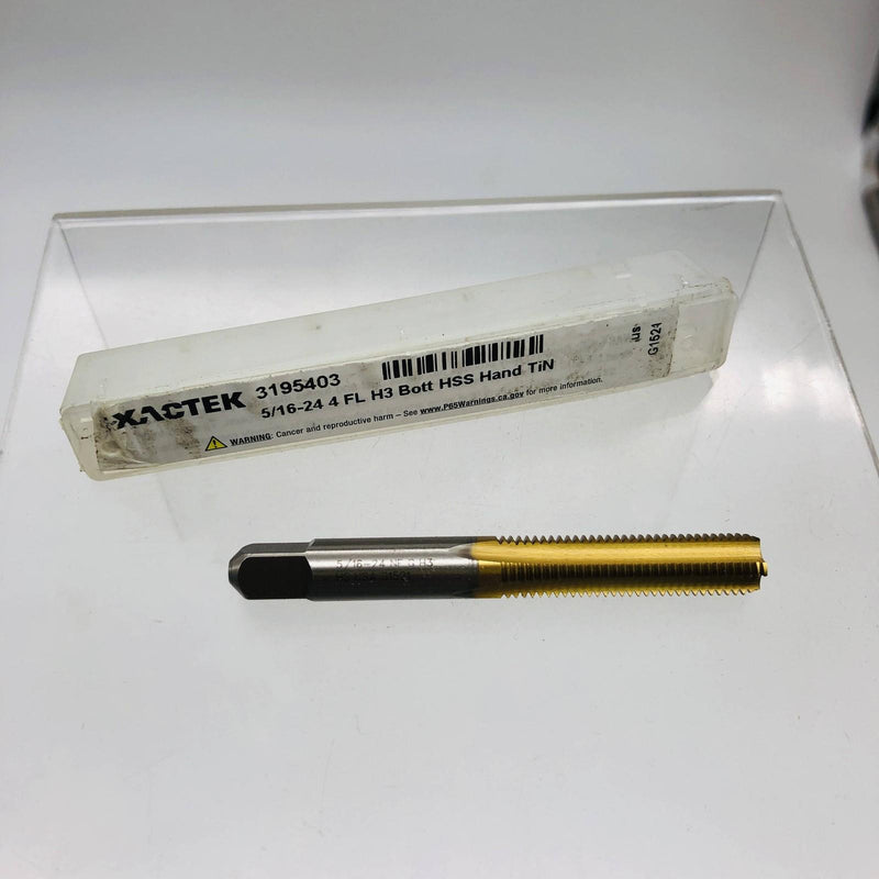 Exactek 3195403 End Mill 5/16-24 4 Flute H3 Bott HSS Hand TiN G1521 10
