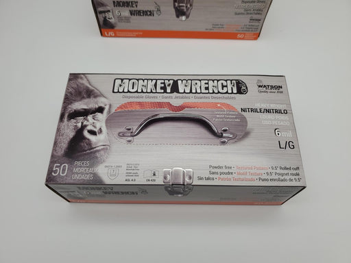 Monkey Wrench Nitrile Gloves Large Powder Free Textured 6 mill Pack of 100 2