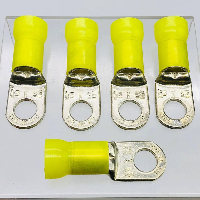 5x Thomas & Betts Sta-Kon RK757 Terminal Ring Ylw Nylon UL Listed 3/0 Bolt 1/2in 1