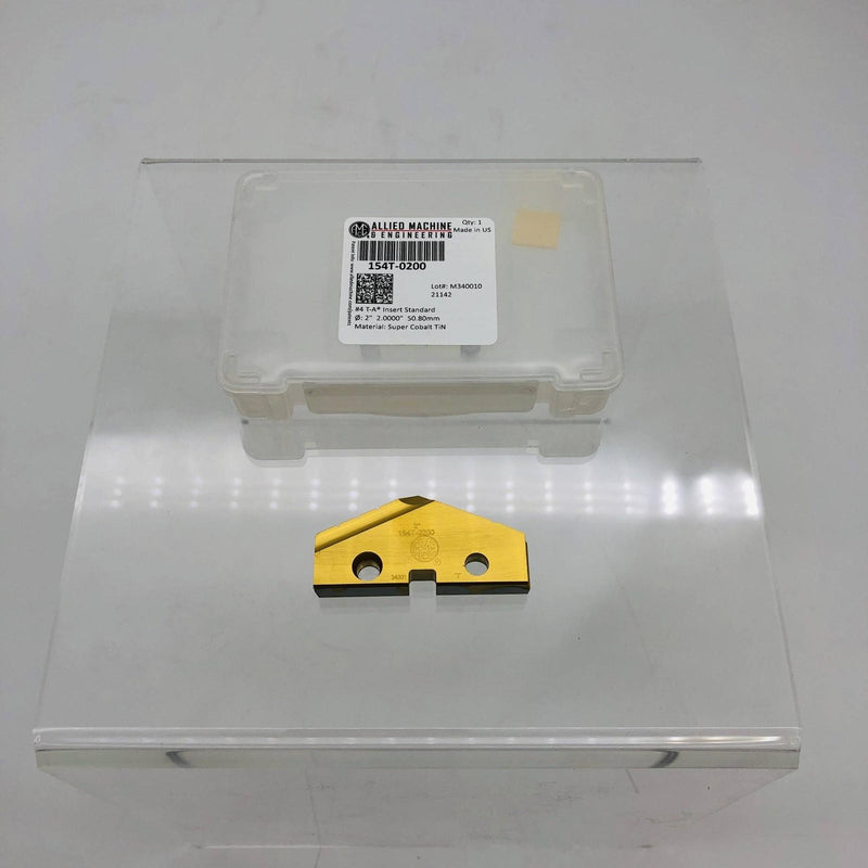 Allied Machine 154T-0200 Spade Drill Insert 4 Series T-A Std Super Cobalt TiN 9