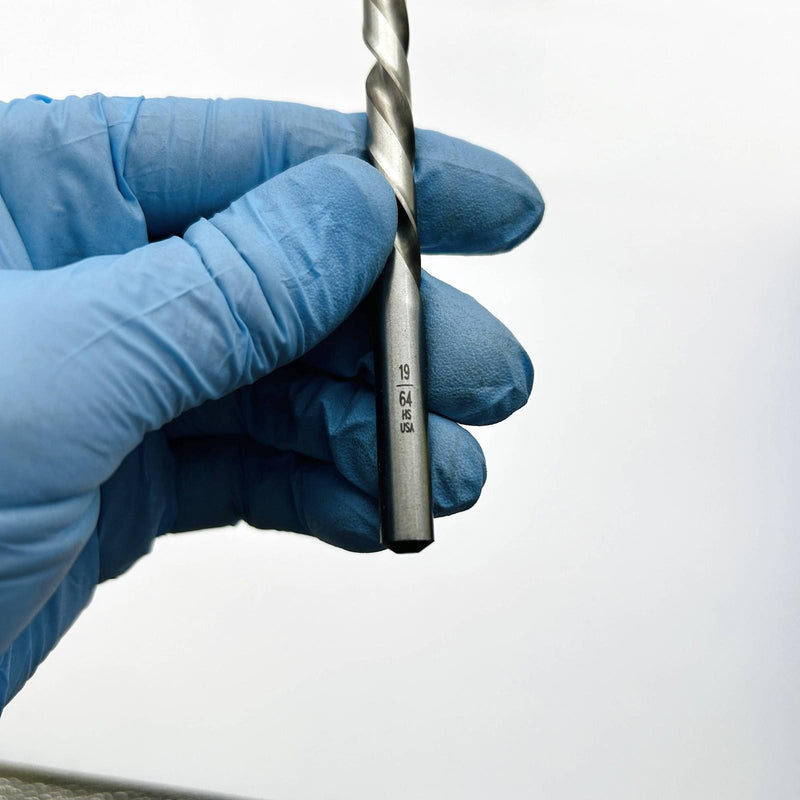 Cle-Line C18416 Jobber Length Drill Bit 1898L 19/64 LH Cut Bright HSS 5pk No Pkg