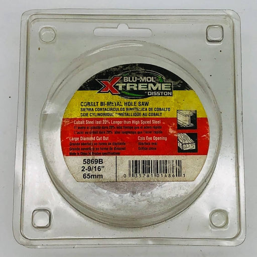Blu Mol Xtreme 5869B Hole Saw 2-9/16"/65mm Cobalt Steel Bi-Metal Cat Eye Opening 1