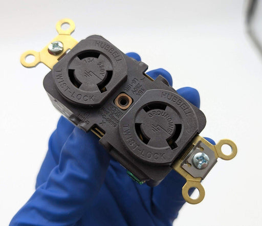 Hubbell HBL4550 Twist-Lock Receptacle 15A 250V 2 Pole 3 Wire L6-15R Brown 1