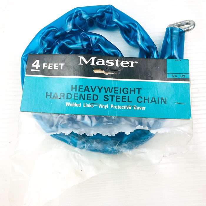 Master 83 Heavy Duty Hardened Steel Chain 4 ft Vinyl Cover New Old Stock NOS 4