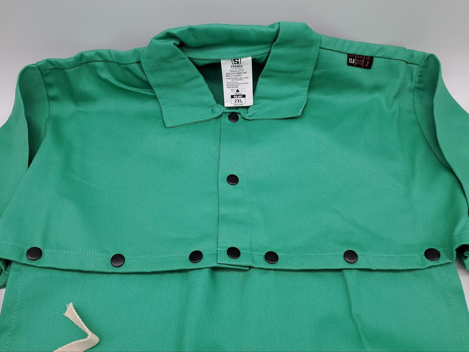 Stanco FR601 Welding Sleeves & Bib FR20 Size 2XL Green Cotton Fire Resistant 2