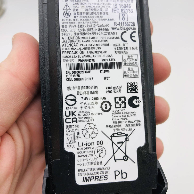 Motorola PMNN4077E Rechargeable Battery Impres LI-ION 2400mAh 7.4V 4