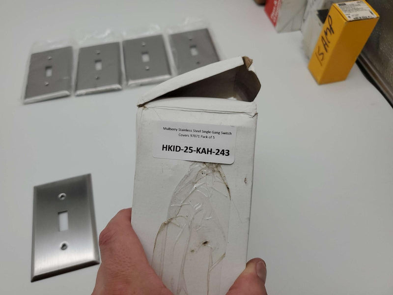 Mulberry Stainless Steel Single Gang Switch Covers 97071 Pack of 5 5