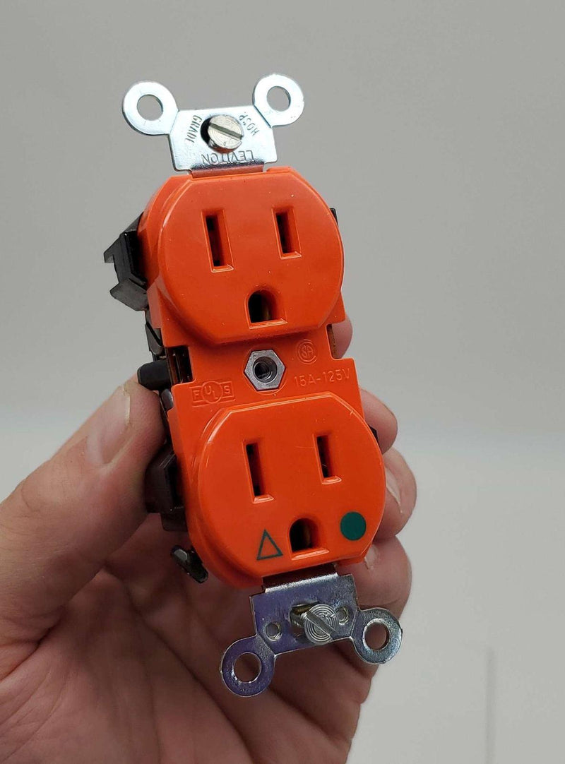 Leviton 5262-IG Duplex Outlet Receptacle 15A 125V 2 Pole 3 Wire Commercial Grade 1