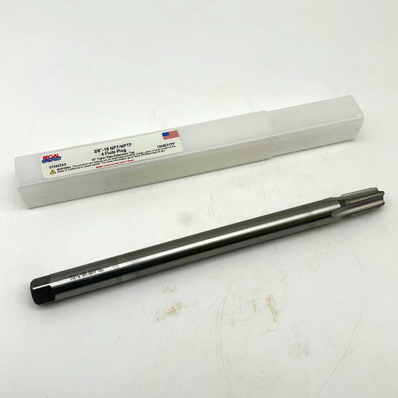 Regal Cutting Tools 015923AS Pipe Tap Taper Ext 3/8-18 NPT/NPTF 4FL 10in OAL