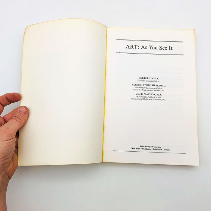 Art As You See It Ione Bell Hardcover 1979 1st Ed/Print Appreciation Criticism 6