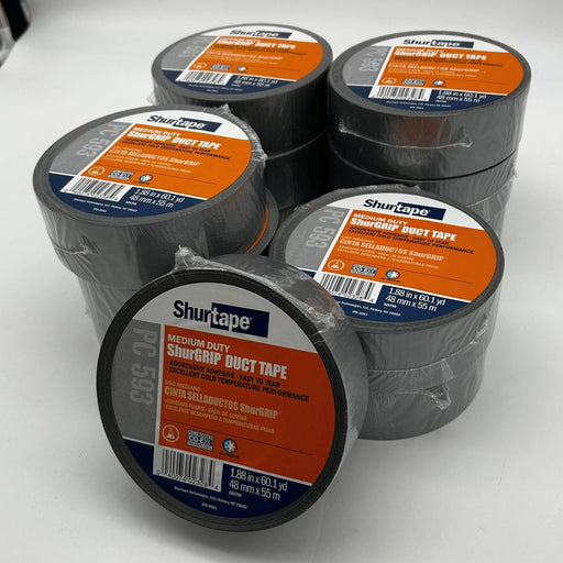 Shurtape PC593 Duct Tape Silver 48MM X 55m 8 Mil General Purpose 152303 12 Rolls 1